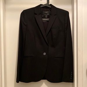 J Crew 1035 Super 120s Black Wool 1 Button Blazer Size 0